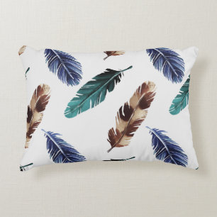 Colourful Feathers Tribal Texture Decorative Cushion