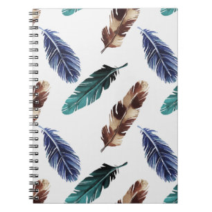 Colourful Feathers Tribal Texture Notebook
