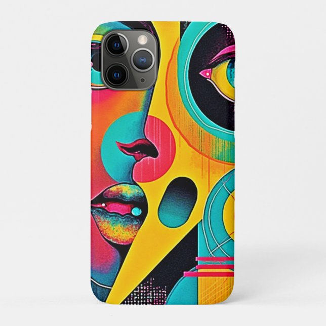 Colourful Feelings: Abstract Face Case-Mate iPhone Case (Back)