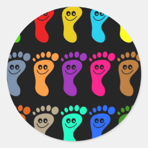 Colourful Feet Classic Round Sticker