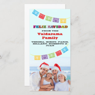 Colourful Feliz Navidad Photo card with Banners