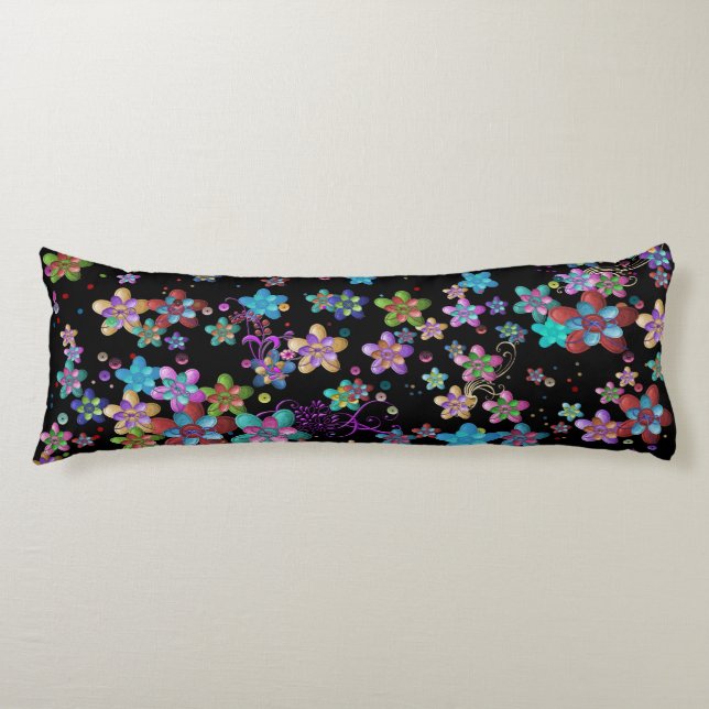  Colourful Felt Flower Garden Body Cushion (Front)