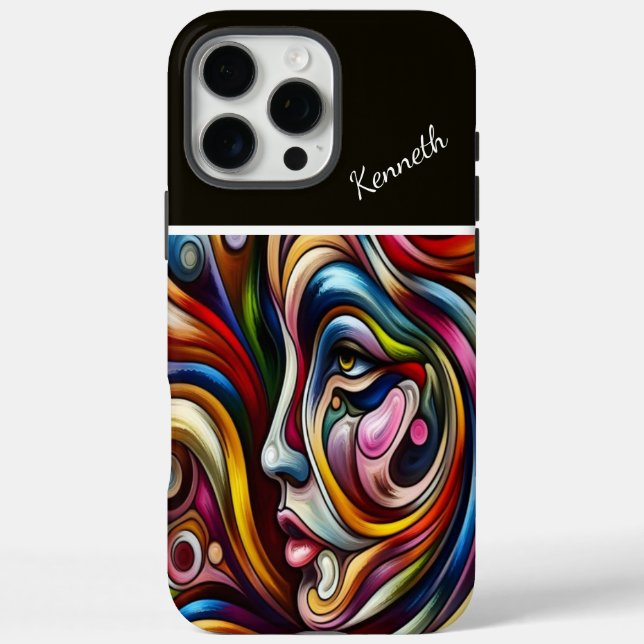 Colourful Female Portrait In Colour Case-Mate iPhone Case (Back)