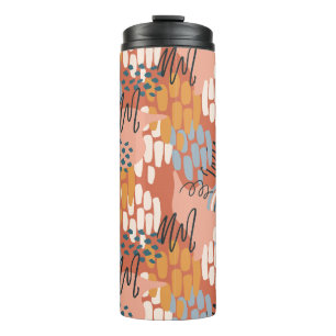 colourful feminine abstract mosaic  thermal tumbler