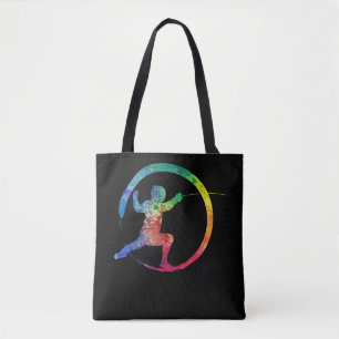 Colourful Fencing Sport Fencer Tote Bag