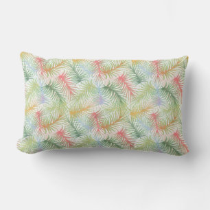 Colourful fern leaves on white. lumbar cushion