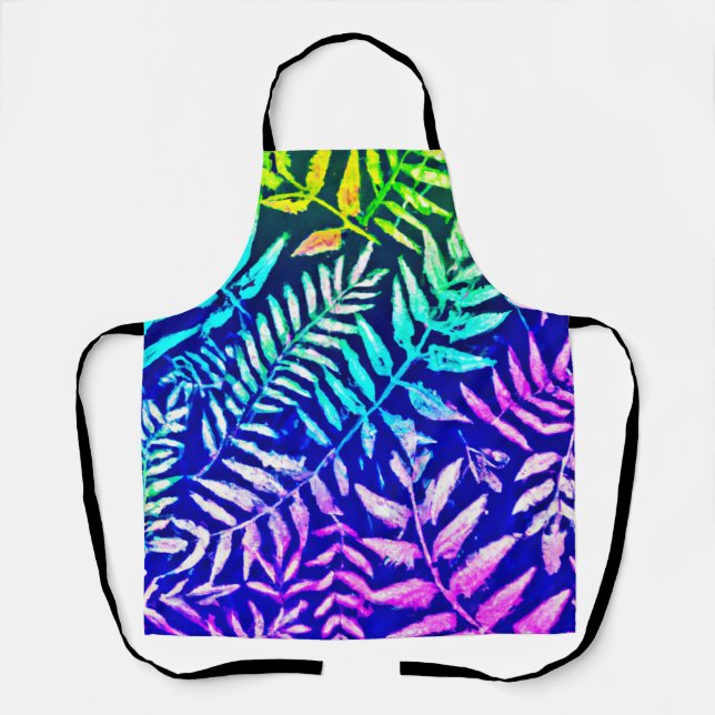 Colourful Fern Pattern Apron (Front)