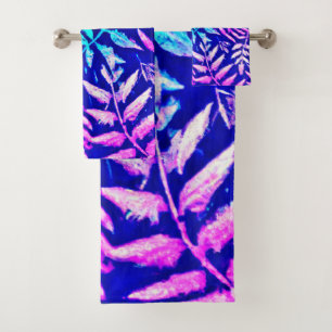 Colourful Fern Pattern Bath Towel Set