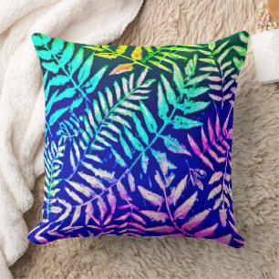 Colourful Fern Pattern Cushion