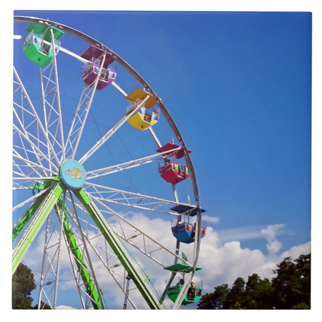 Colourful Ferris Wheel Ceramic Tile (Front)