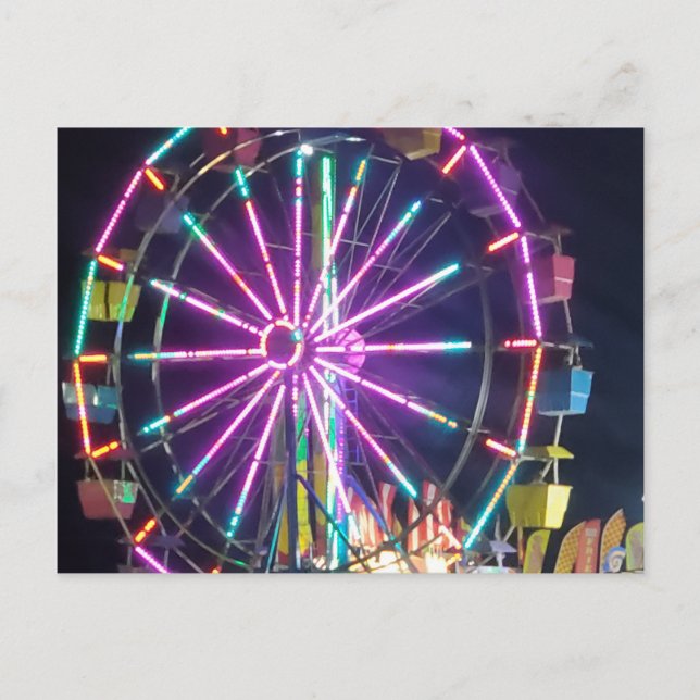Colourful Ferris Wheel Postcard (Front)