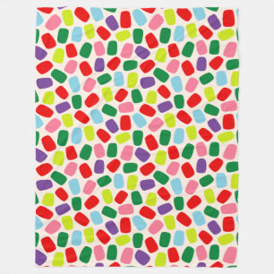 Colourful Festive Blush Pink Christmas Candy Fleece Blanket