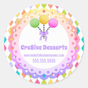 Colourful Festive Cake Pops Bakery Packaging Seals
