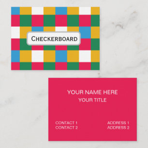 Colourful Festive Chequerboard Business Card