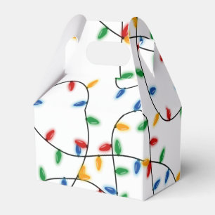 Colourful Festive Christmas Lights Pattern Favour Box