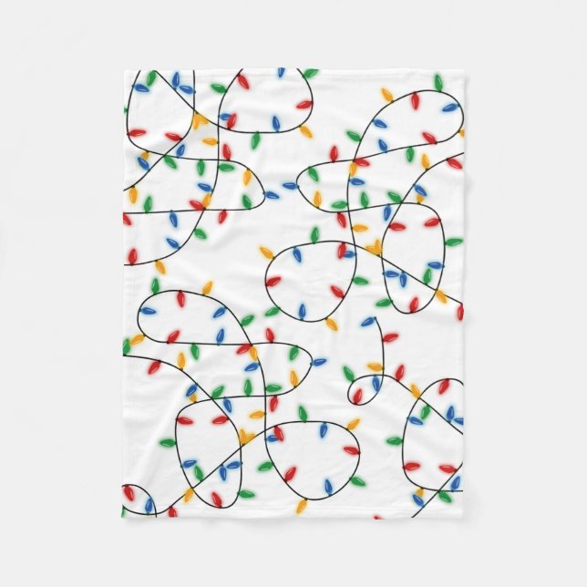 Colourful Festive Christmas Lights Pattern   Fleece Blanket (Front)