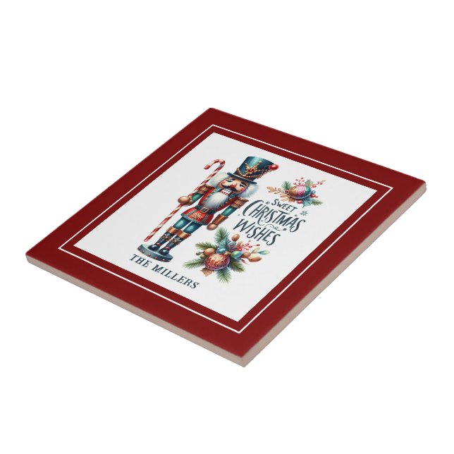 Colourful festive Christmas Nutcracker  Ceramic Tile (Side)
