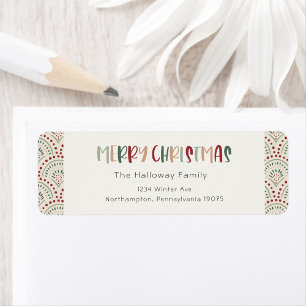 Colourful Festive Christmas Return Address Envelop Label