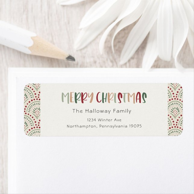 Colourful Festive Christmas Return Address Envelop Label (Creator Uploaded)