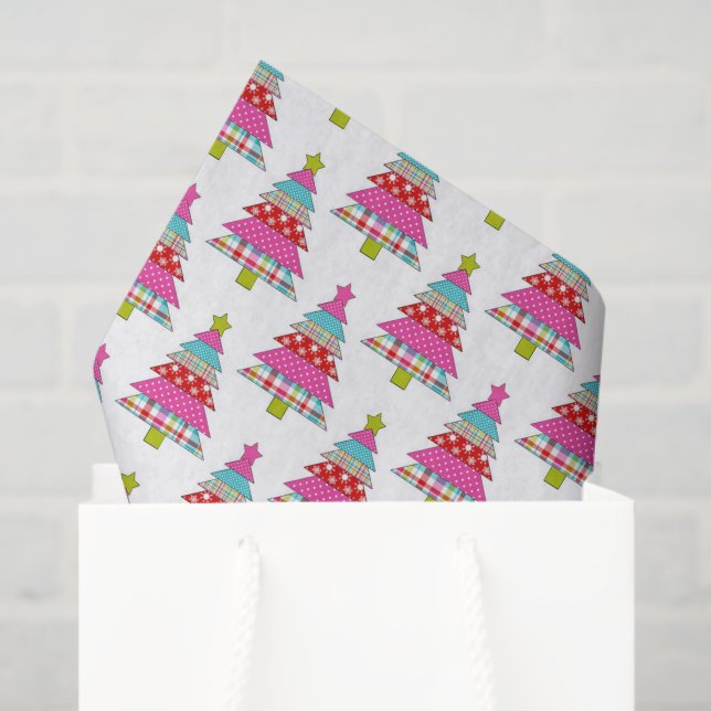 Colourful Festive Christmas tree party tissue Tissue Paper (Gift Bag)