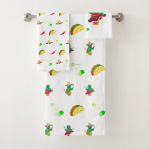Colourful Festive Cinco de Mayo 2025 Dancing Cactu Bath Towel Set