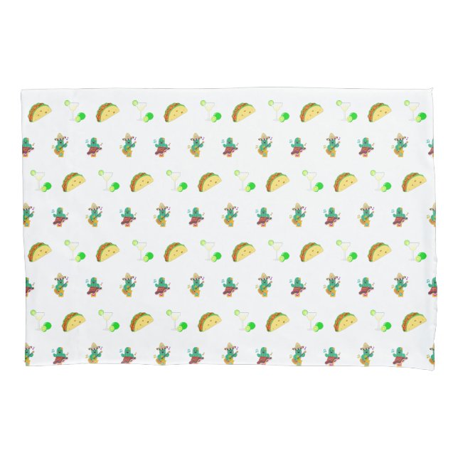 Colourful Festive Cinco de Mayo 2025 Dancing Cactu Pillowcase (Front)