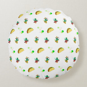 Colourful Festive Cinco de Mayo 2025 Dancing Cactu Round Cushion