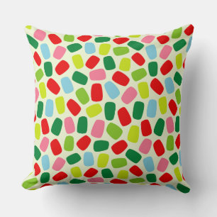 Colourful Festive Citrus Green Christmas Candy Cushion