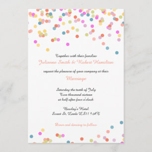 Colourful Festive Confetti Wedding Invitations