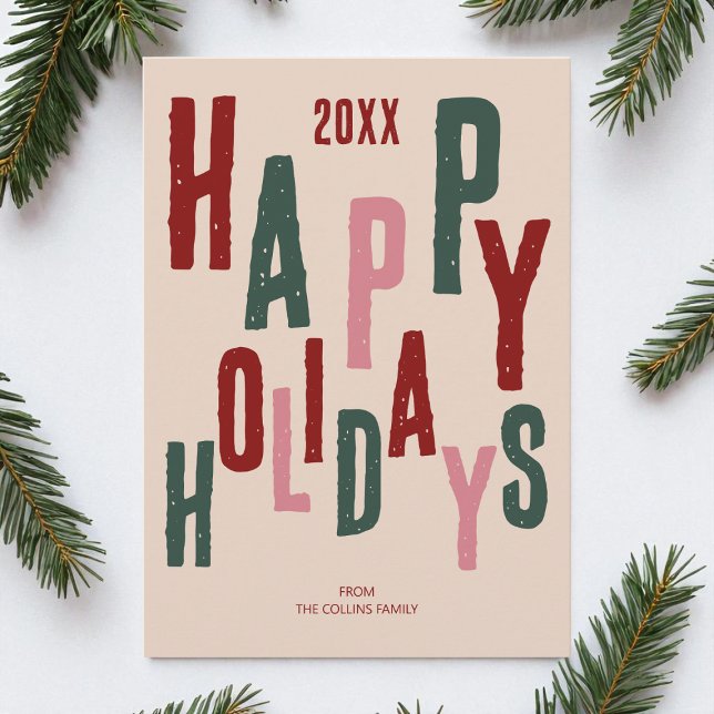 Colourful Festive Fun Happy Holidays Christmas Holiday Card (Colorful Festive Fun Happy Holidays Christmas Holiday Card)