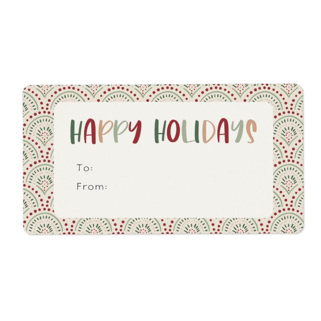 Colourful Festive Happy Holidays Rectangle Gift (Front)