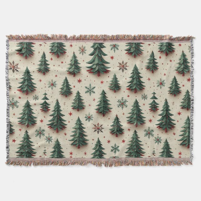 Colourful Festive Pattern Throw Blanket (Front)