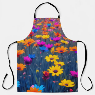 Colourful Field Of Flowers Apron