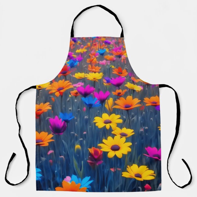 Colourful Field Of Flowers Apron (Front)