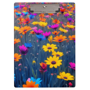 Colourful Field Of Flowers Clipboard