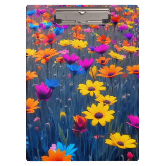 Colourful Field Of Flowers Clipboard