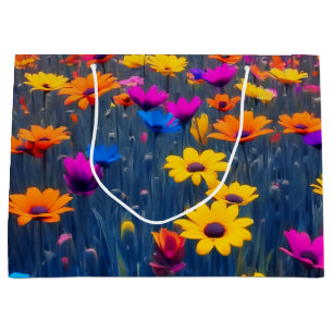 Colourful Field Of Flowers Large Gift Bag