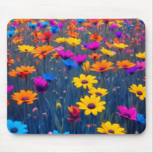 Colourful Field Of Flowers Mouse Pad