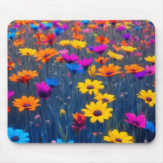 Colourful Field Of Flowers Mouse Pad (Front)