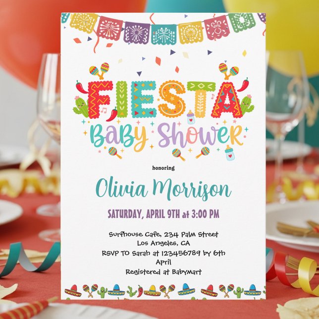 Colourful Fiesta Baby Shower Invitation (Creator Uploaded)