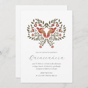 Colourful Fiesta Floral Quinceañera Invitation