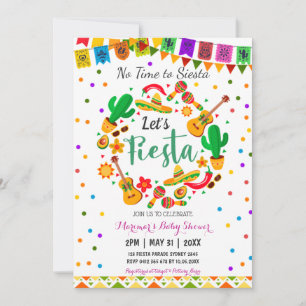 Colourful Fiesta Mexican Culture Cactus Baby Showe Invitation