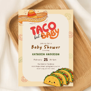 Colourful Fiesta Mexican Cute Taco Baby Shower Invitation