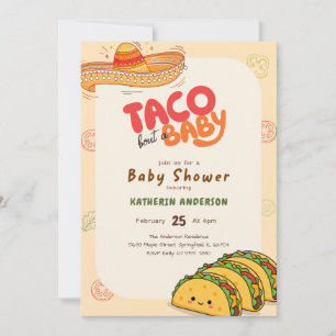 Colourful Fiesta Mexican Cute Taco Baby Shower Invitation