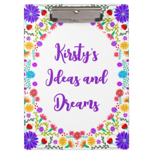 Colourful Fiesta Mexican Floral Frame Clipboard