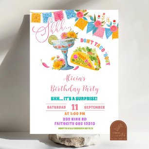 Colourful Fiesta Mexican Surprise Birthday Invitation