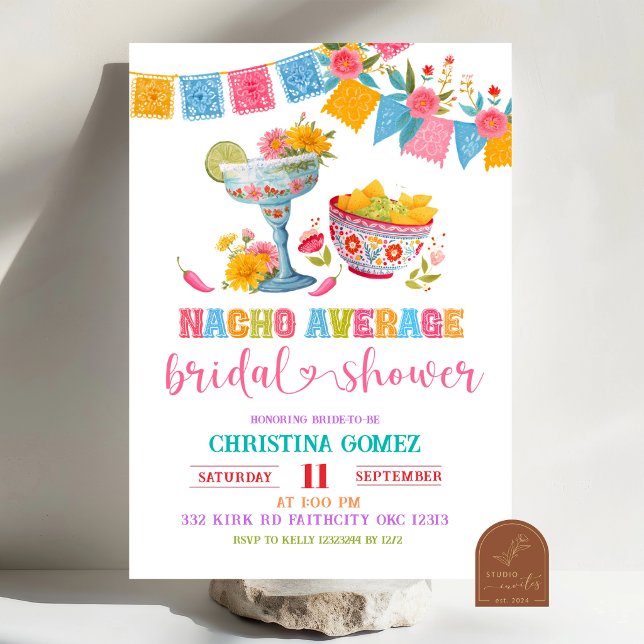 Colourful Fiesta Nacho Average Bridal Shower Invitation (Creator Uploaded)
