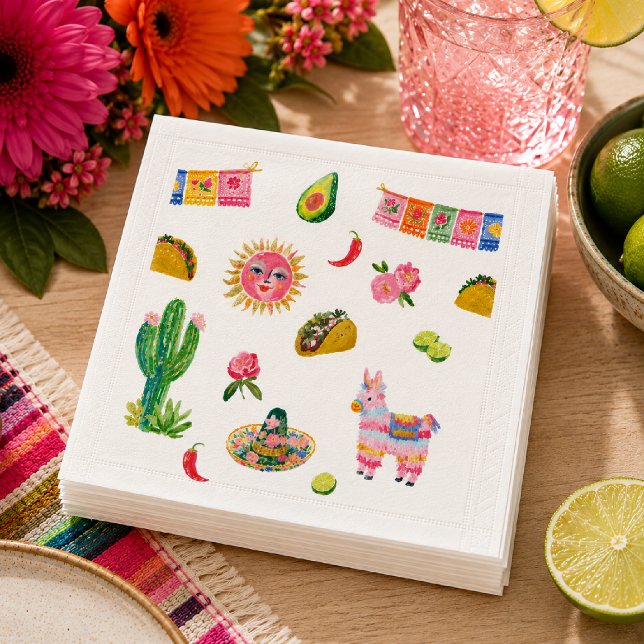 Colourful Fiesta Watercolor Napkin (Creator Uploaded)