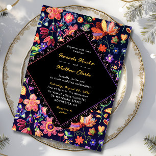 Colourful fiesta wedding invitation