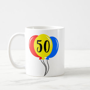 Colourful Fifth Birthday Balloons Coffee Mug